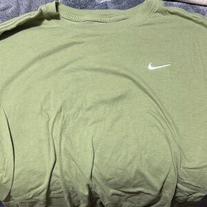 Nike Olive Green Tee with White Swoosh